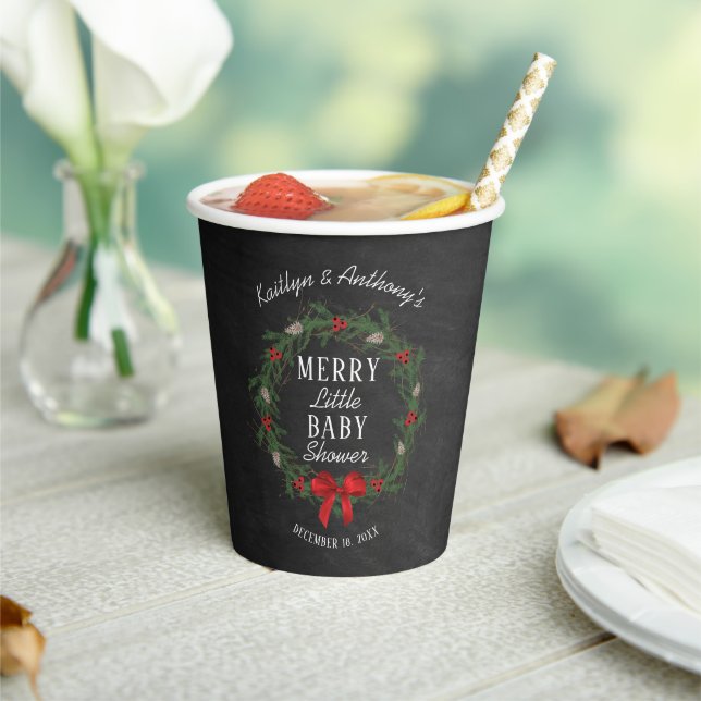 Gobelets En Papier Joyeux petit Baby shower de Noël (Insitu)