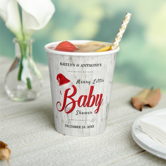 Gobelets En Papier Joyeux petit Baby shower de Noël (Insitu)