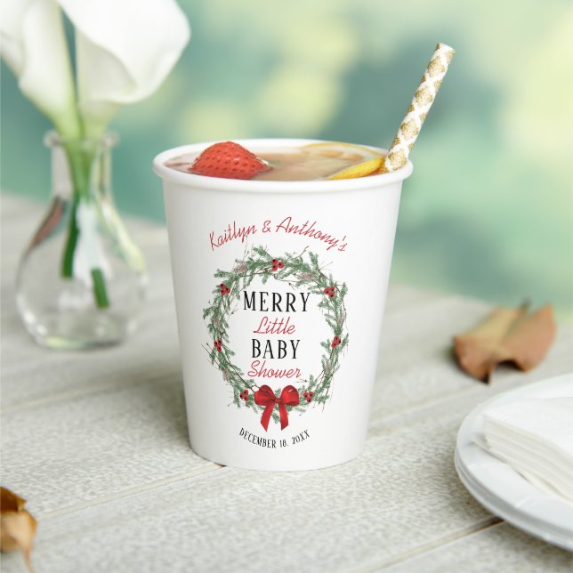 Gobelets En Papier Joyeux petit Baby shower de Noël (Insitu)