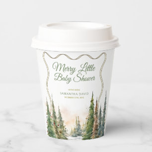 Gobelets En Papier Joyeux petit Baby shower d'hiver de Noël