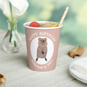Gobelets En Papier Joyeux petit quokka personnalisées dessin animé an