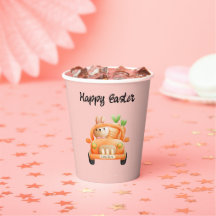 Joyeux pilote de Pâques lapin rose