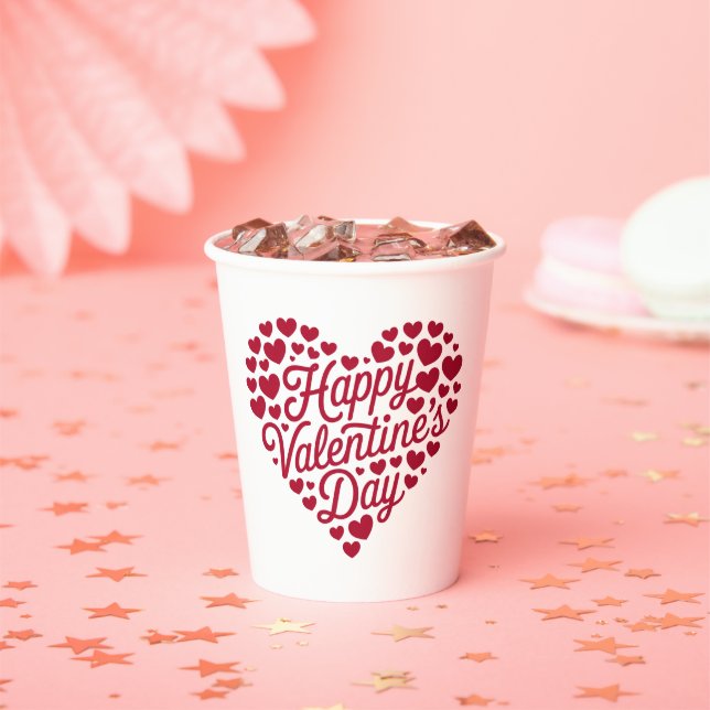 Gobelets En Papier Joyeux Valentines Day Valentine Love Heart (Insitu)