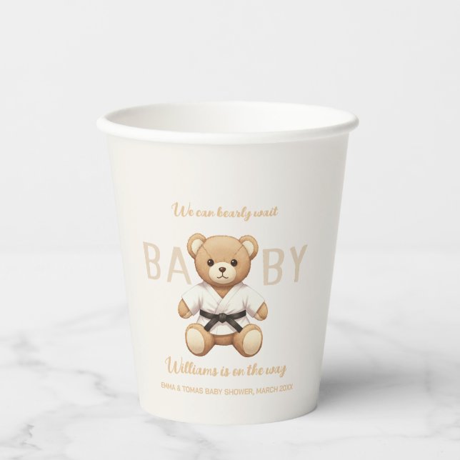 Gobelets En Papier Judo Black Belt Bear Baby Shower Collection  (Recto)