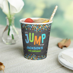 Gobelets En Papier Jump Trampoline Anniversaire Fête Fournitures Dé