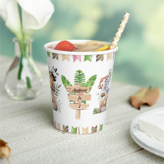 Gobelets En Papier Jungle Safari Animaux Anniversaire Party Paper Cup
