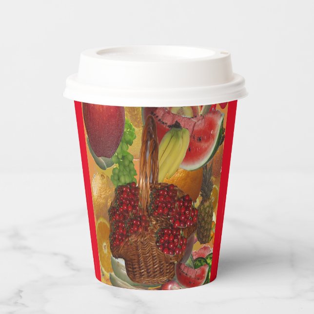 Gobelets En Papier Jus de fruits de tasse de papier (Recto)