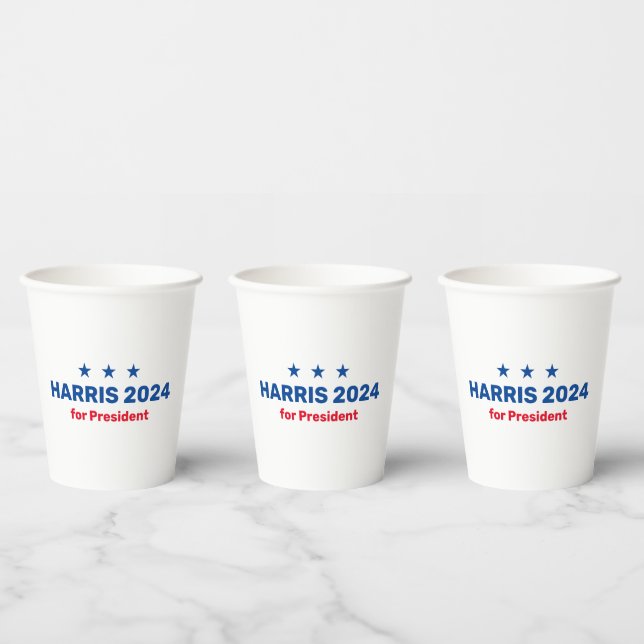 Gobelets En Papier Kamala Harris Pour Président 2024 (Multi)