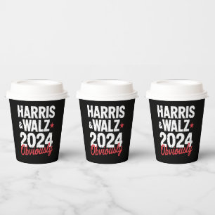 Gobelets En Papier Kamala Walz Évidemment 2024 Harris Waltz 2024