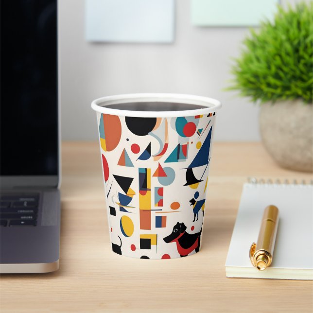 Gobelets En Papier Kandinsky art & Amoureux des chiens (Insitu)