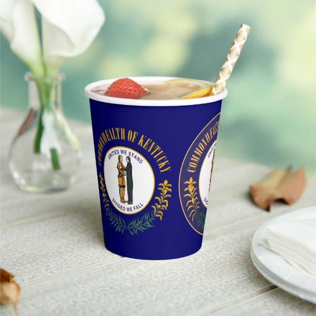 Gobelets En Papier Kentuckian Flag & Seal, Flag of Kentucky (Insitu)
