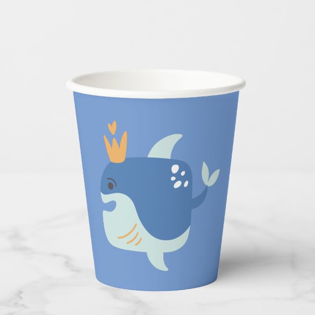 Gobelets En Papier King Whale Sea Animaux Kids Party Paper Cup (Recto)