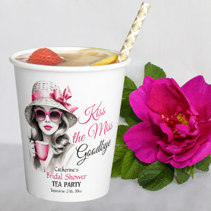 Gobelets En Papier Kiss The Miss Goodbye Fête des mariées Tea Party