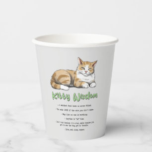 Gobelets En Papier Kitty Wisdom - Règles de chats amusantes avec un c