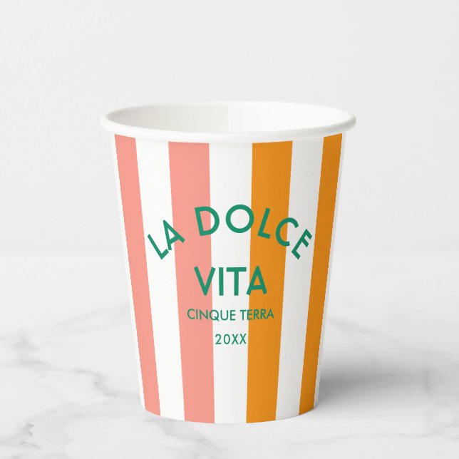 Gobelets En Papier La Dolce Vita Cinque Terra Cabana (Gauche)
