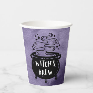 Gobelets En Papier La fête d'Halloween de sorcière violette
