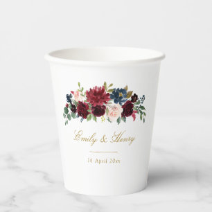 Gobelets En Papier La marine bourguignonne fleurit mariage