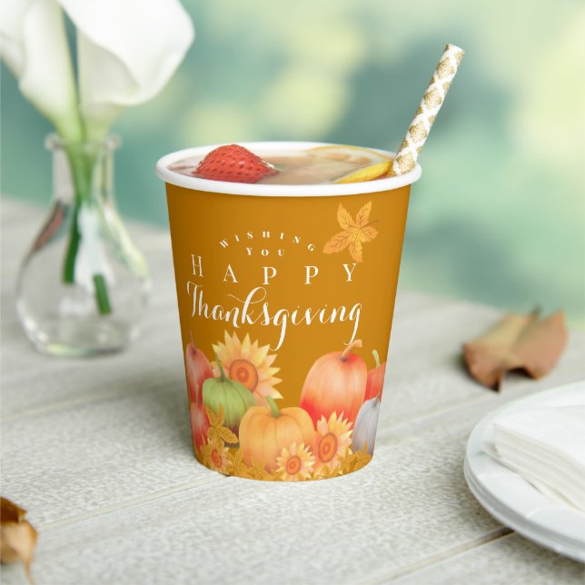 Gobelets En Papier La moutarde de Thanksgiving d'automne (Insitu)