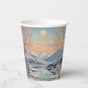 Gobelets En Papier La tranquillité d'hiver