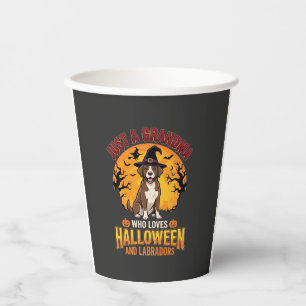 Gobelets En Papier Labrador Halloween Grand-mère Conception de chien_