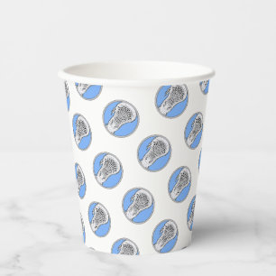 Gobelets En Papier Lacrosse Sports Bleu clair