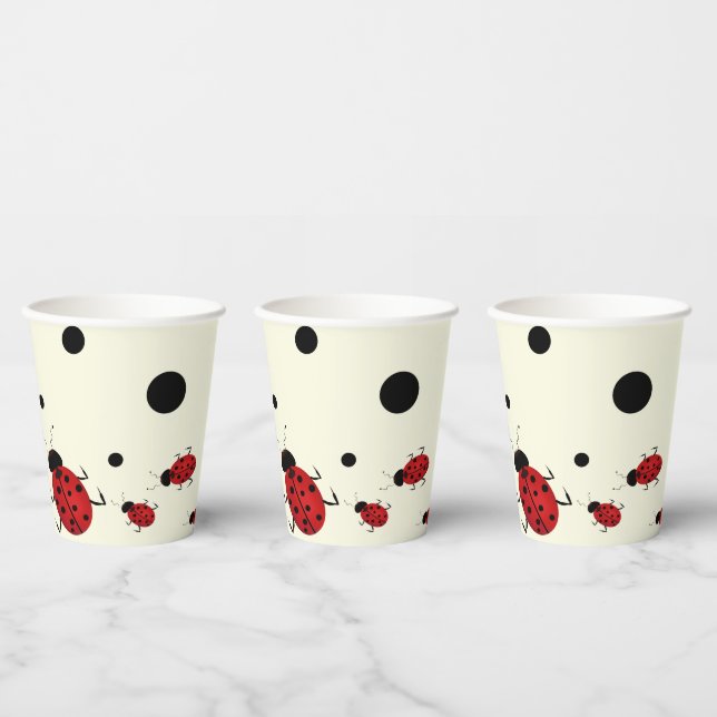Gobelets En Papier Lady Bug Thème Anniversaire Baby shower-Jour (Multi)