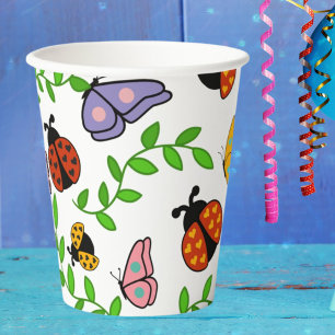 Gobelets En Papier Lady Lovebug et la fête des papillons