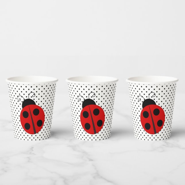 Gobelets En Papier Ladybug sur tasses de papier design Pois (Multi)