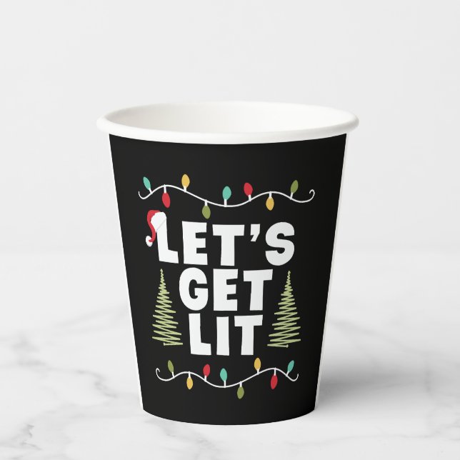 Gobelets En Papier Laissons Lit cadeau de Noël (Recto)