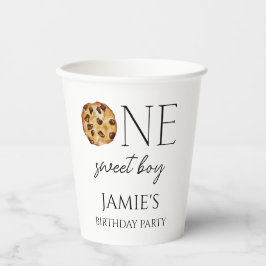 Gobelets En Papier Lait et biscuits Sweet One Boy Anniversaire