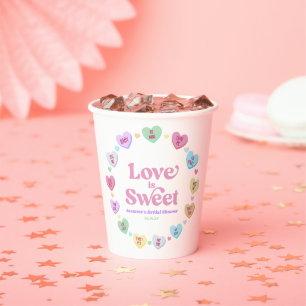 Gobelets En Papier L'amour est doux Saint-Valentin Bonbons Réception 