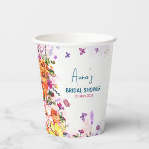 Gobelets En Papier l'amour est en fleurs douche de mariée aux fleurs 