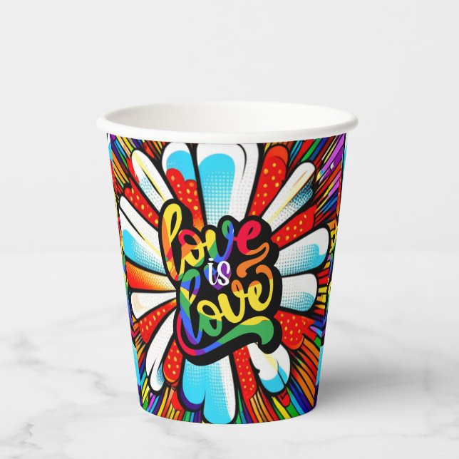 Gobelets En Papier L'amour est l'amour (Recto)