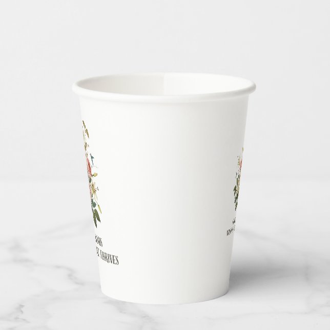 Gobelets En Papier L'amour fleurit avec la nature (Gauche)