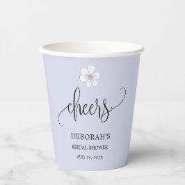 Gobelets En Papier Lancement de mariage floral lilas pâle