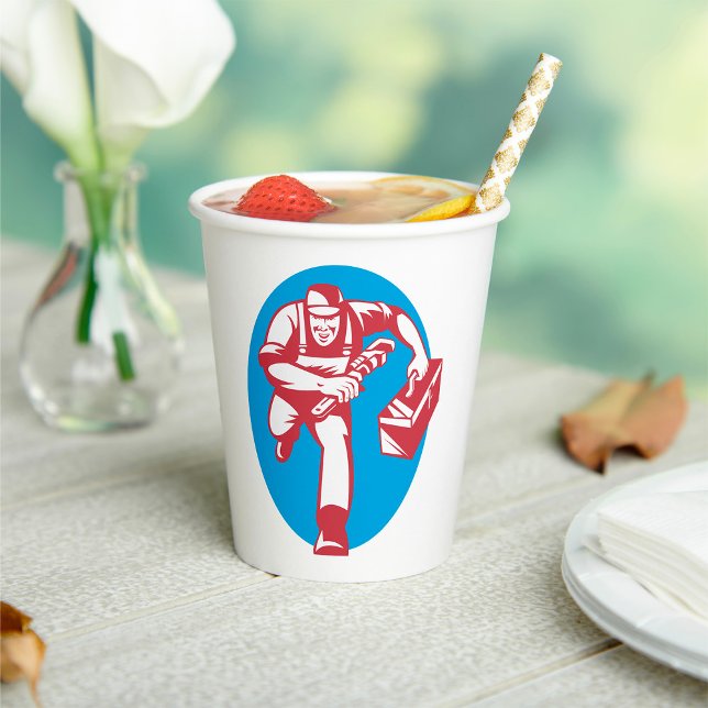 Gobelets En Papier Lancer le plombier (Créateur téléchargé)