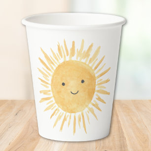 Gobelets En Papier L'anniversaire de Cute Sun Boy