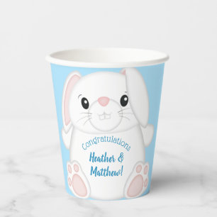 Gobelets En Papier Lapin Baby shower lapin bleu