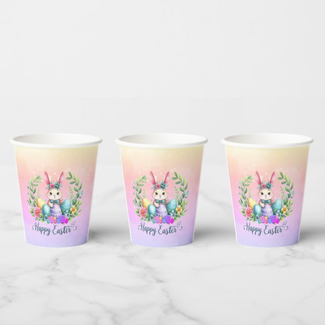 Gobelets En Papier Lapin de Pâques (Multi)