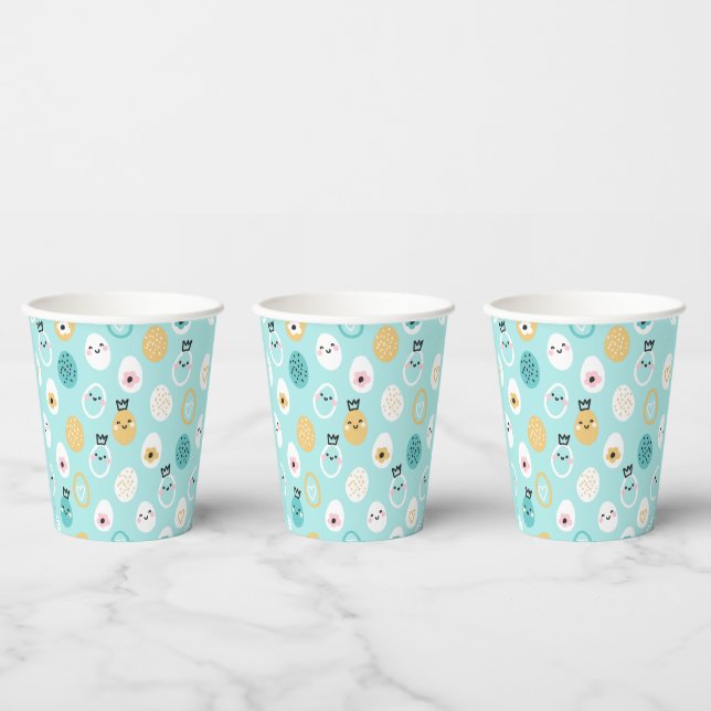 Gobelets En Papier Lapin de Pâques Mignon Motif Œufs Kawaii (Multi)