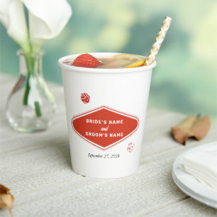 Gobelets En Papier Las Vegas Casino Destination Mariage Rouge Blanc