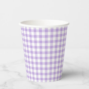 Gobelets En Papier Lavande douce En vichy classique