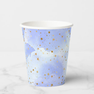 Gobelets En Papier Lavendar Golden Star Motif