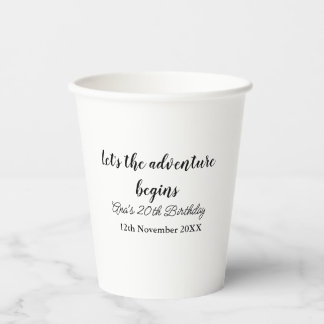 Gobelets En Papier l'aventure commence 20ème anniversaire ajouter nom