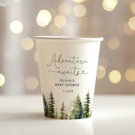 Gobelets En Papier L'aventure forestière attend le baby shower