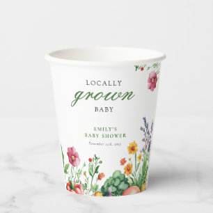Gobelets En Papier Le Baby shower des fermiers cultivés localement