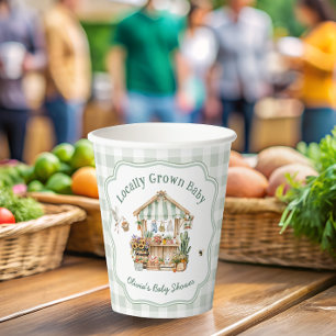 Gobelets En Papier Le Baby shower des fermiers cultivés localement