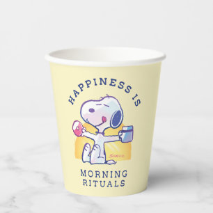 Gobelets En Papier Le bonheur, c'est les rituels du matin
