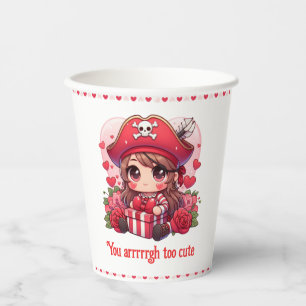 Gobelets En Papier Le magnifique pirate de la Saint Valentin