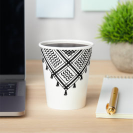 Gobelets En Papier Le Palestinien Kufeyyeh En Noir